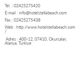 Hotel Stella Beach iletiim bilgileri